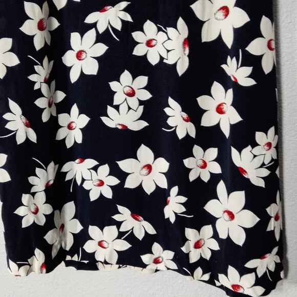 Express Women’s Dress Y2K Vintage Garden Party Coquette Floral Rayon Navy Sz XS - Picture 5 of 9